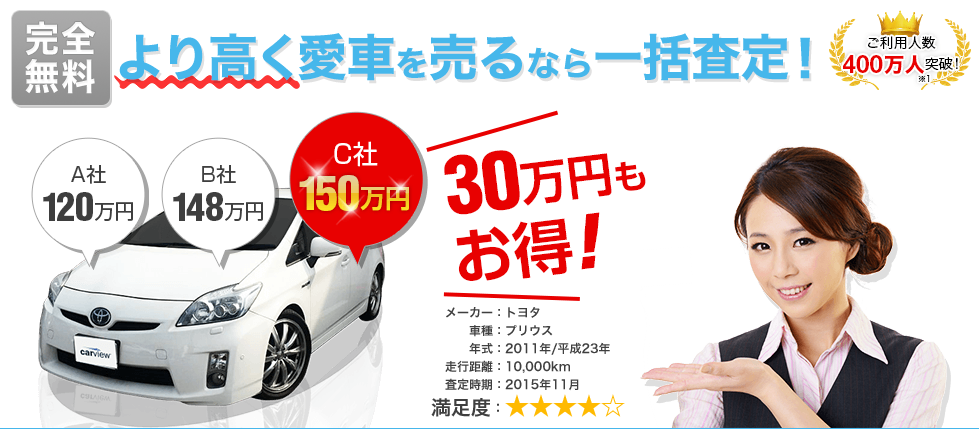 車の査定ならカービュー